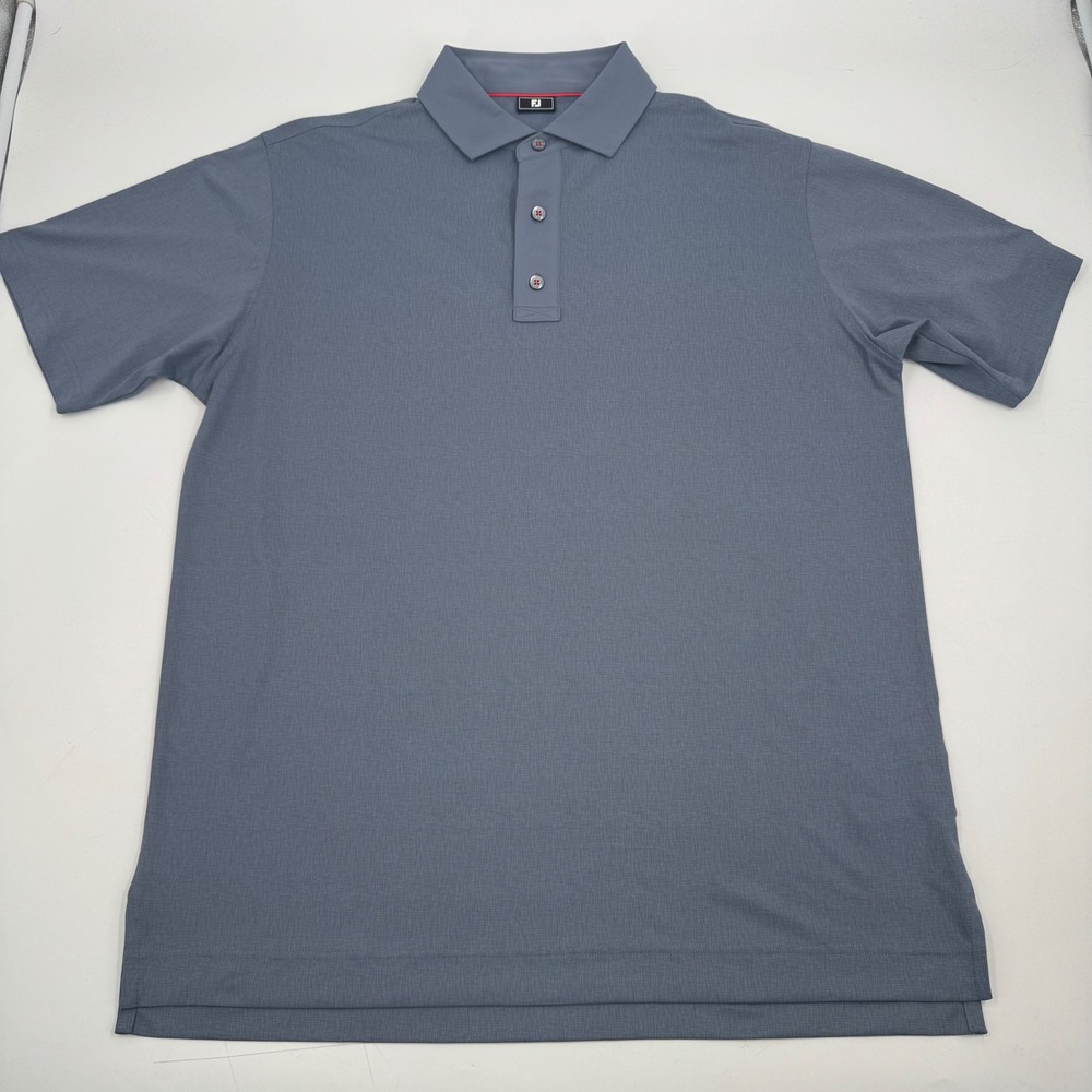 FootJoy FJ Golf Polo Shirt Mens‎ Large Grey Short Sleeve Performance DryJoy